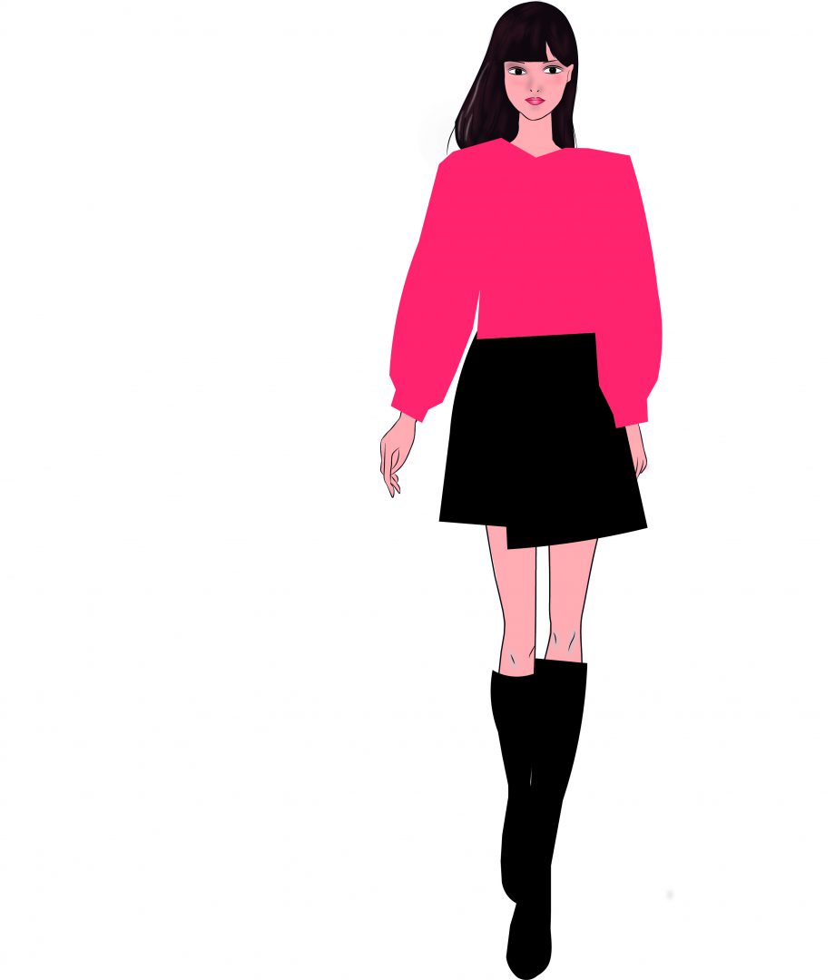 Jersey Coral Falda Negra