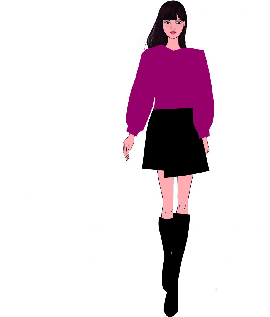 Jersey Morado Falda Negra